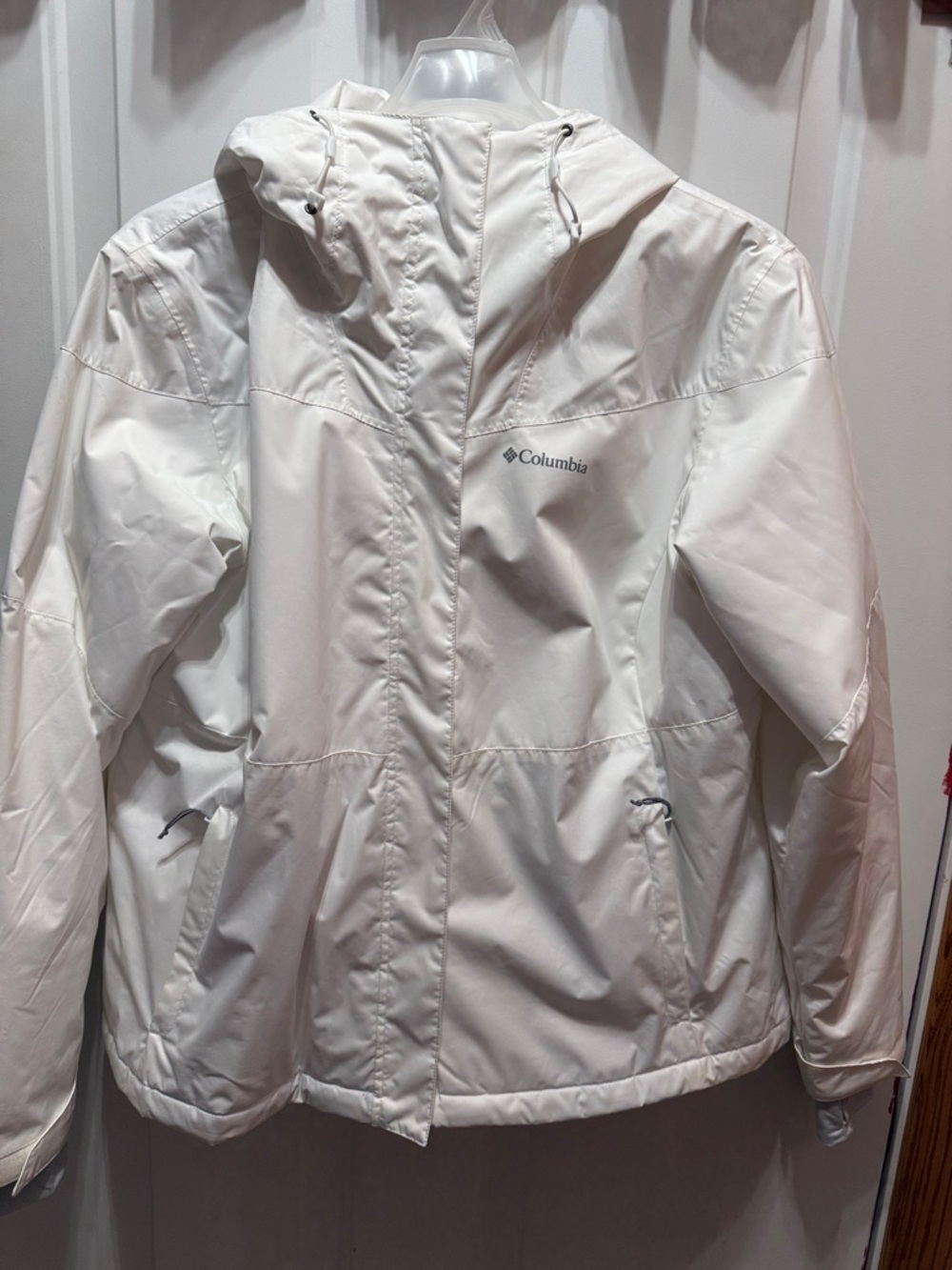 Columbia Beautiful White Hooded  Insulated Jacket Size XXL